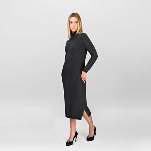Long-Sleeve Cashmere Knitted Midi Dress